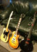 Aaron's brother's Gibson Les Paul, Fender Stratocasters, Fender Telecasters.